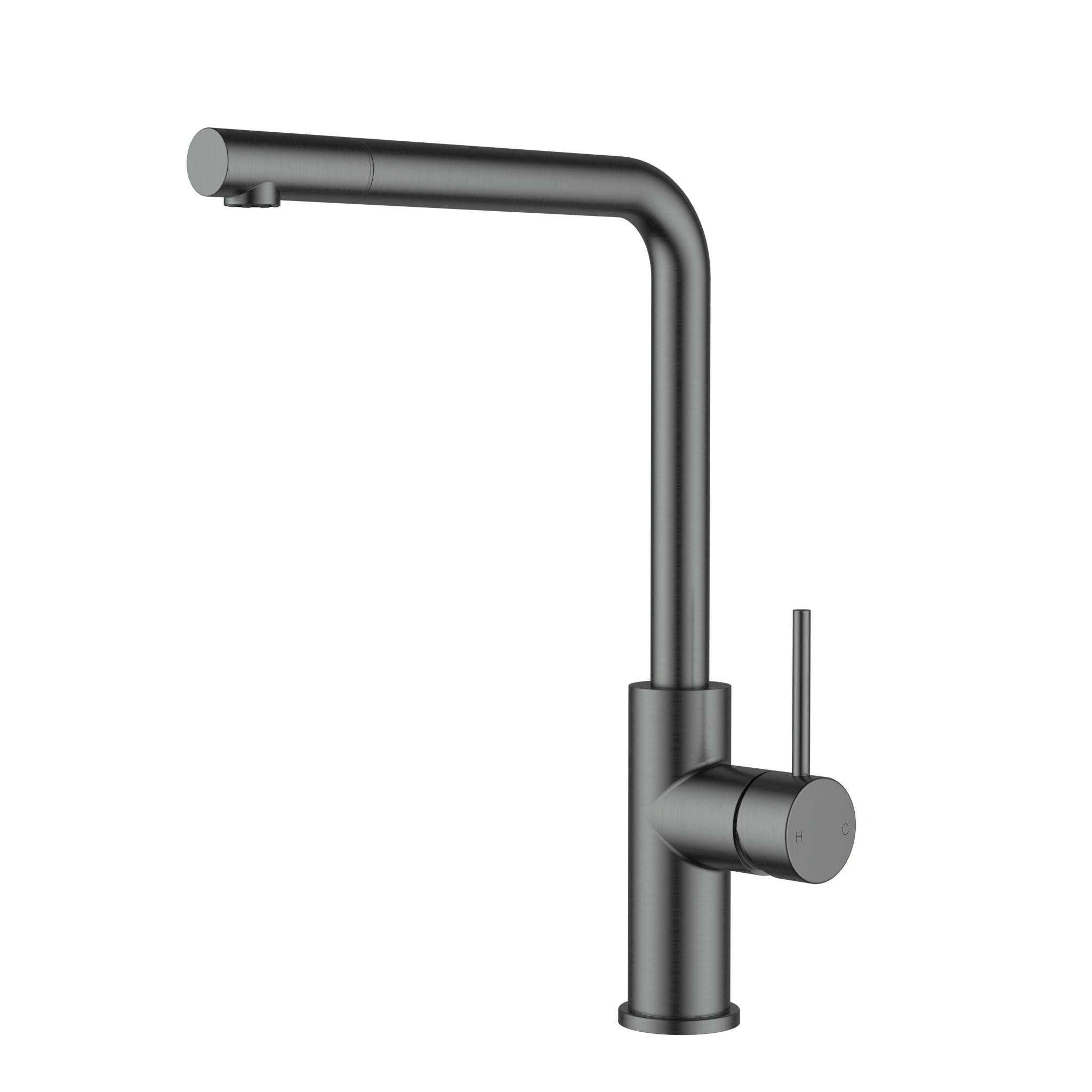 Otus Slimline SS Pull-Out Sink Mixer In Brushed ss304 - Gun Metal