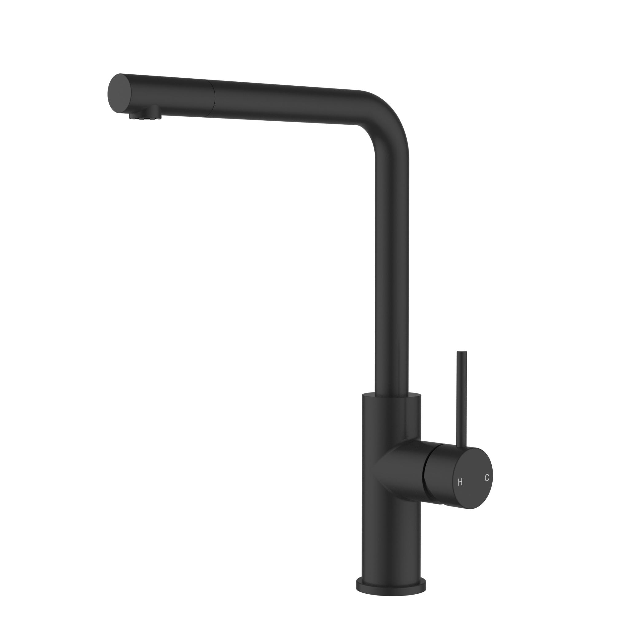Otus Slimline SS Pull-Out Sink Mixer In Brushed ss304 - Matt Black