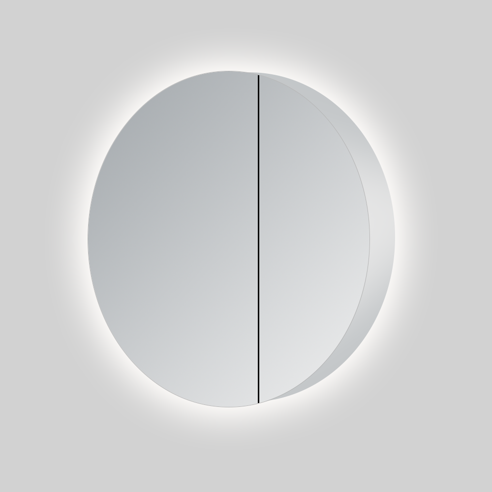 600*600*110mm Round LED Shaving Cabinet(3mm Mirror Door,backlit LED Light,No Switch,with Socket)