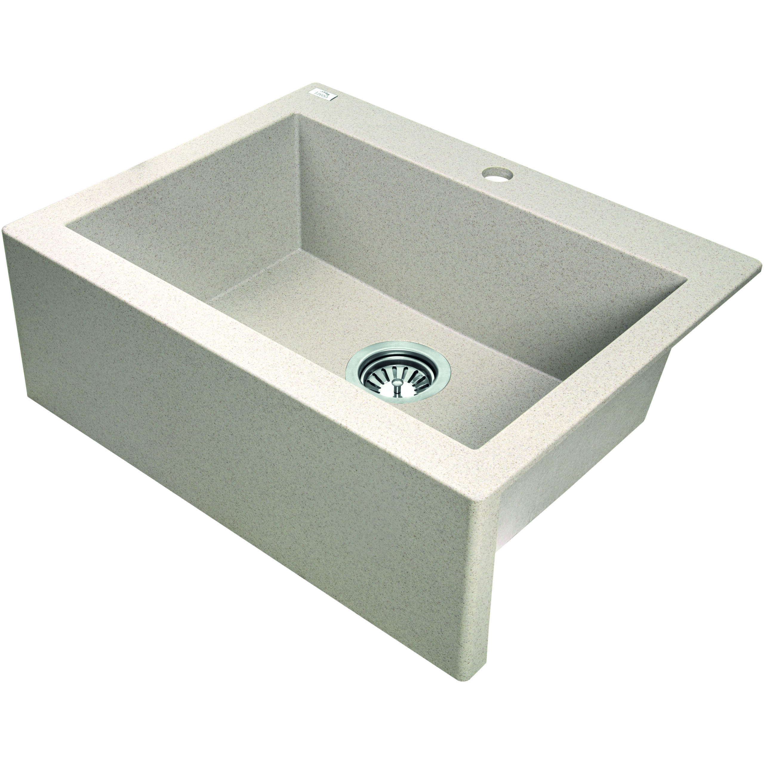 Laveo Komodo Beige Granite Single Bowl Stone Kitchen Sink 490*580*220mm(including Space Saving Siphon and Click-clack Plug)