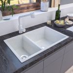 Anatolian 710x450 White Granite Sink – 1 & ½ Bowl | Scratch & Stain Resistant