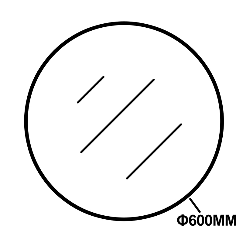 600*600*40mm Black Aluminum Framed Round Bathroom Wall Mirror with Brackets