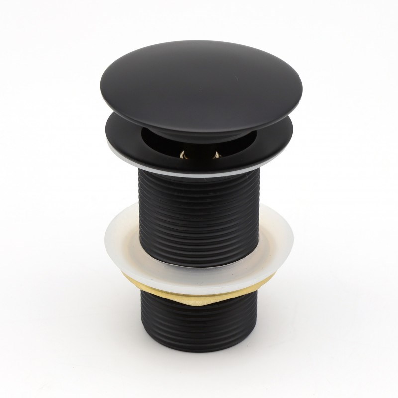 AQ 32/40mm Mushroom Black Brass Basin Pop Up Waste without Overflow