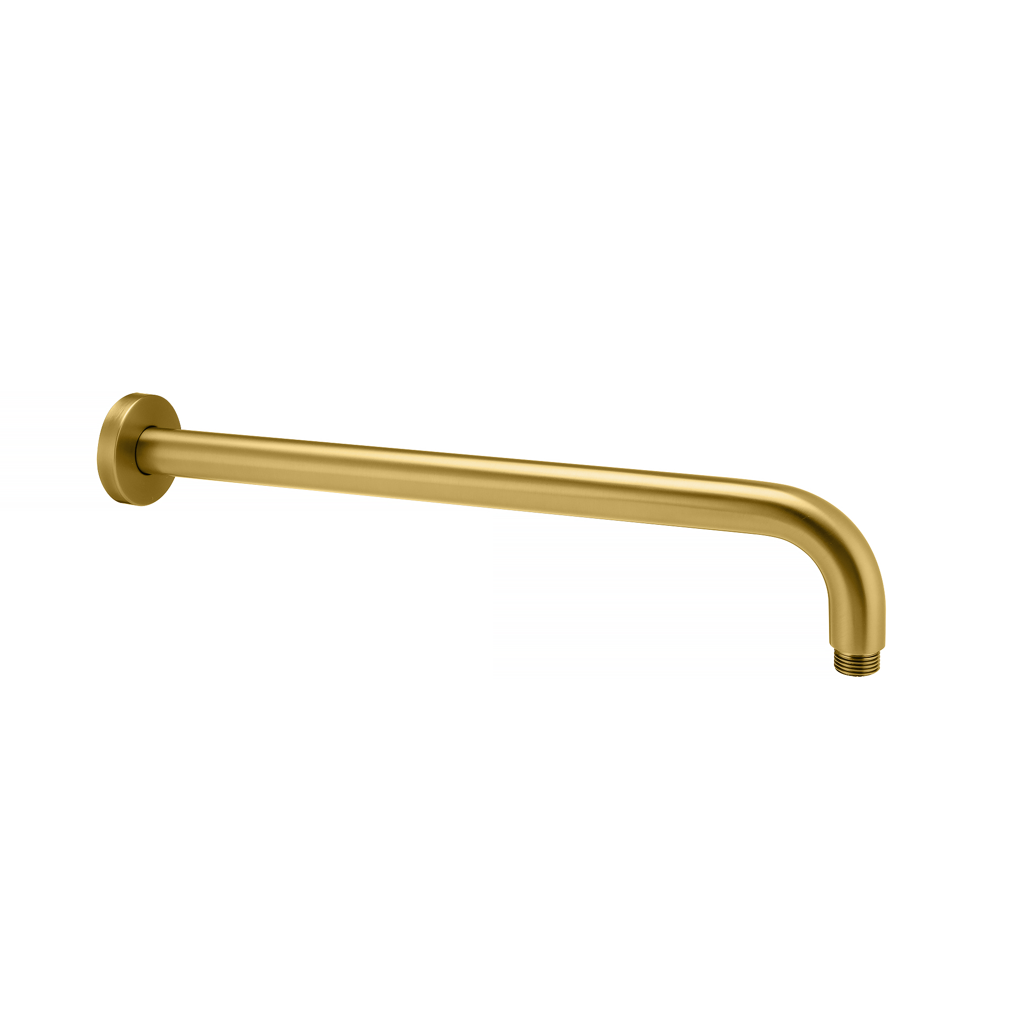 Round Brushed Brass Wall Straight Shower Arm 400 mm