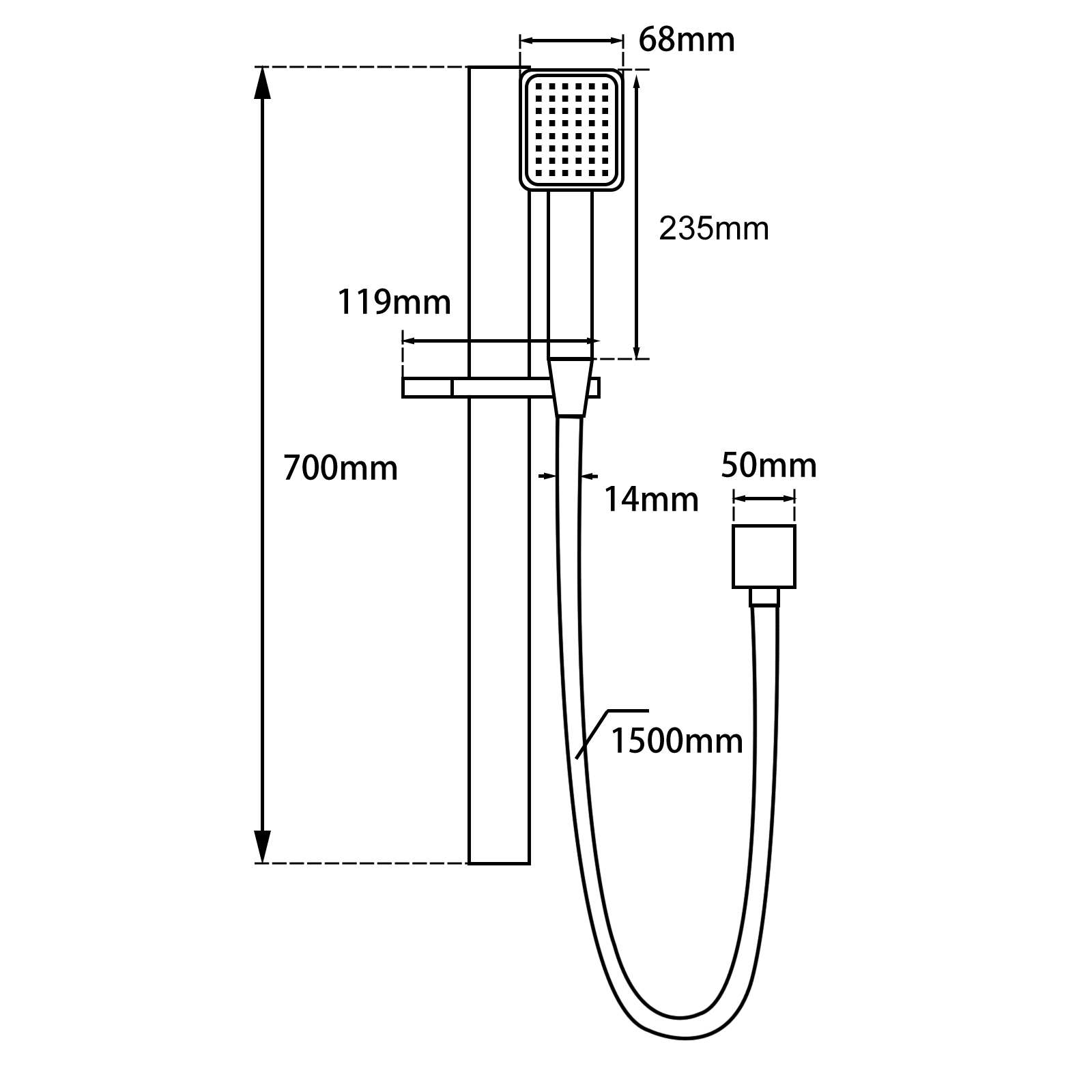RUSHY Series Brushed Nickel Round Rain Shower Set (Slimline)