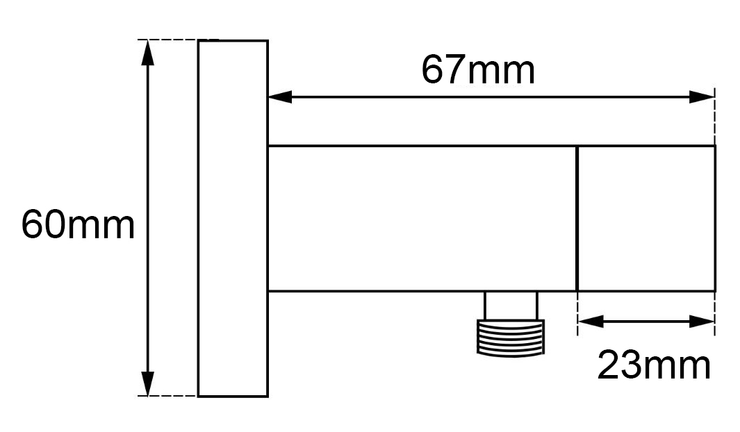 Bathroom Square Black ¼ Turn Washing Machine Stop Taps (Pair)