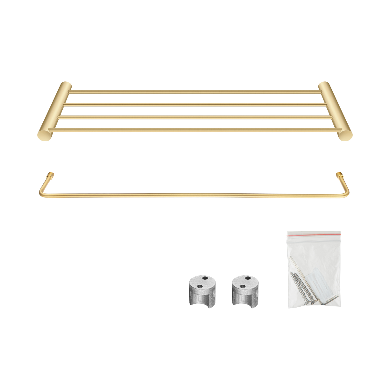 Aquaperla Brushed Brass Shower Shelf