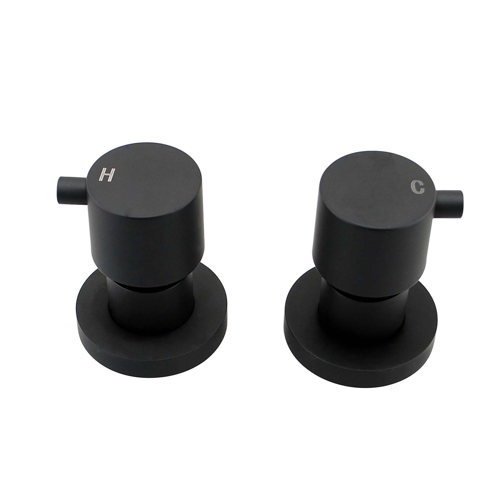 Round Black Shower Wall Taps