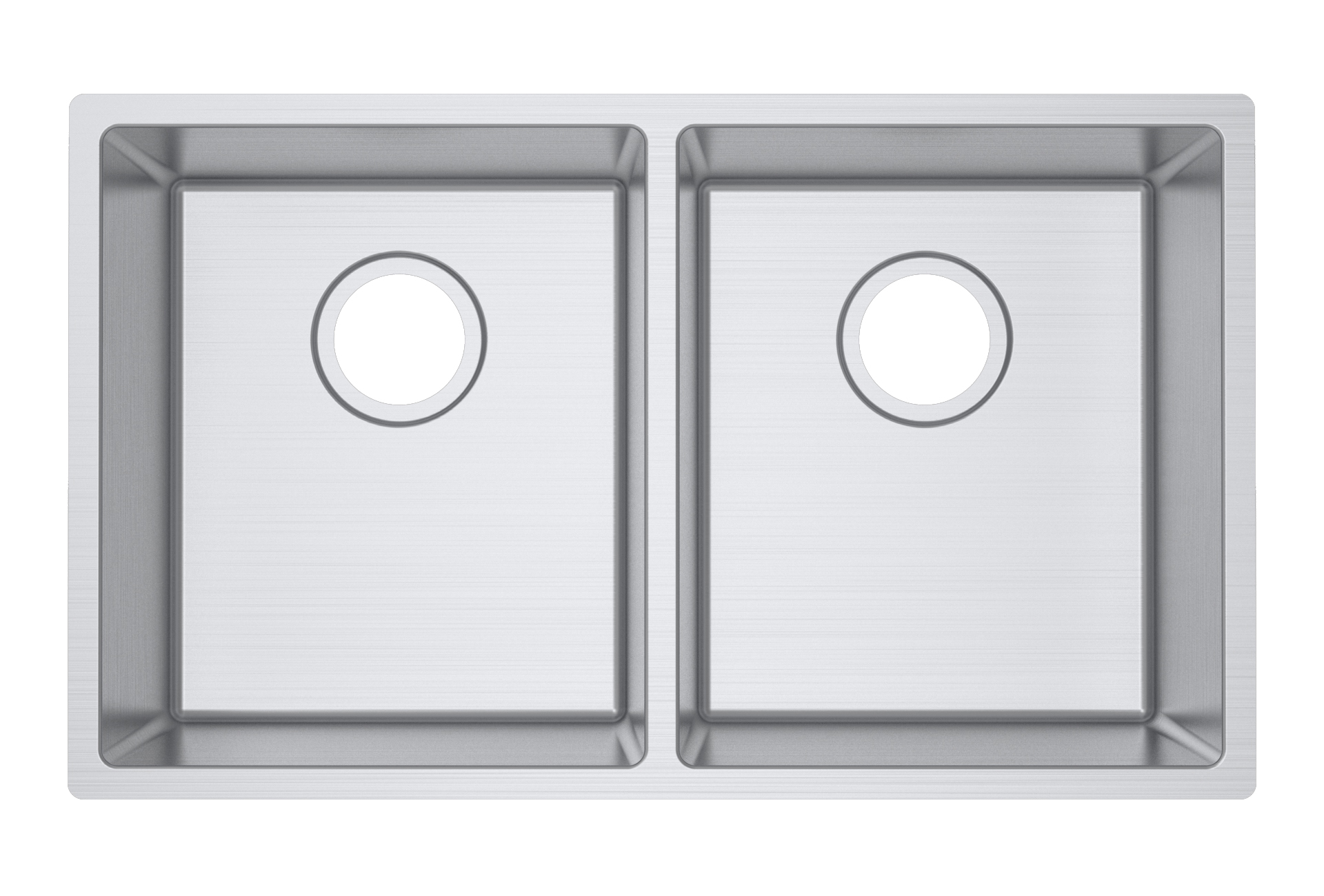 Round Corner Chrome Stainless Steel Handmade Double Bowl Kitchen Sink 740*440*200mm