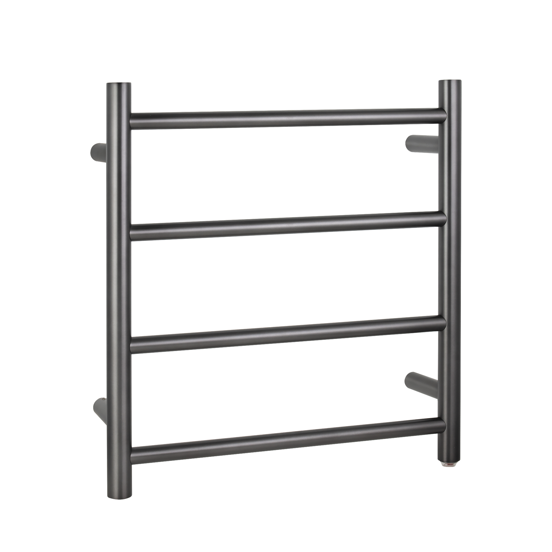 Round Brushed Gun Metal Grey Electric Heated Towel Rack – 4 Bars