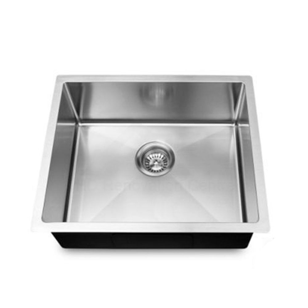 Aquaperla Round Corner Chrome Stainless Steel Handmade Single Bowl Kitchen Sink 440*440*230mm
