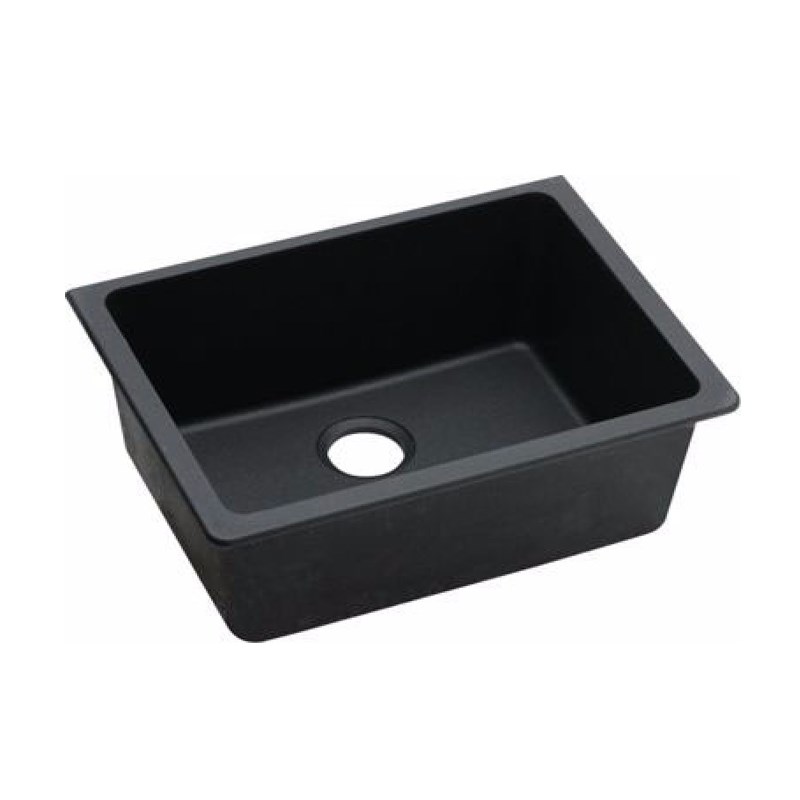 Black Arete Stone Granite Single Bowl Stone Kitchen Sink 635*469*241mm