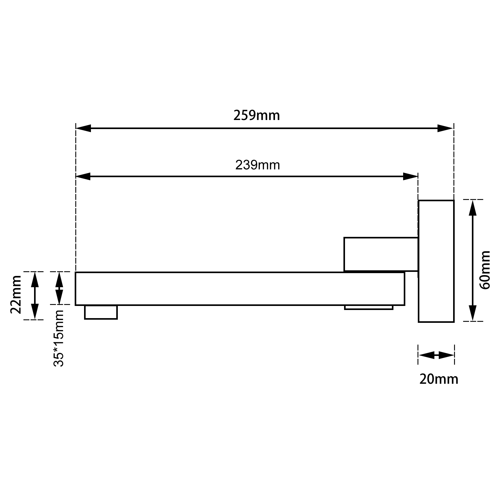 Black Bath/Basin Wall Swivel Spout