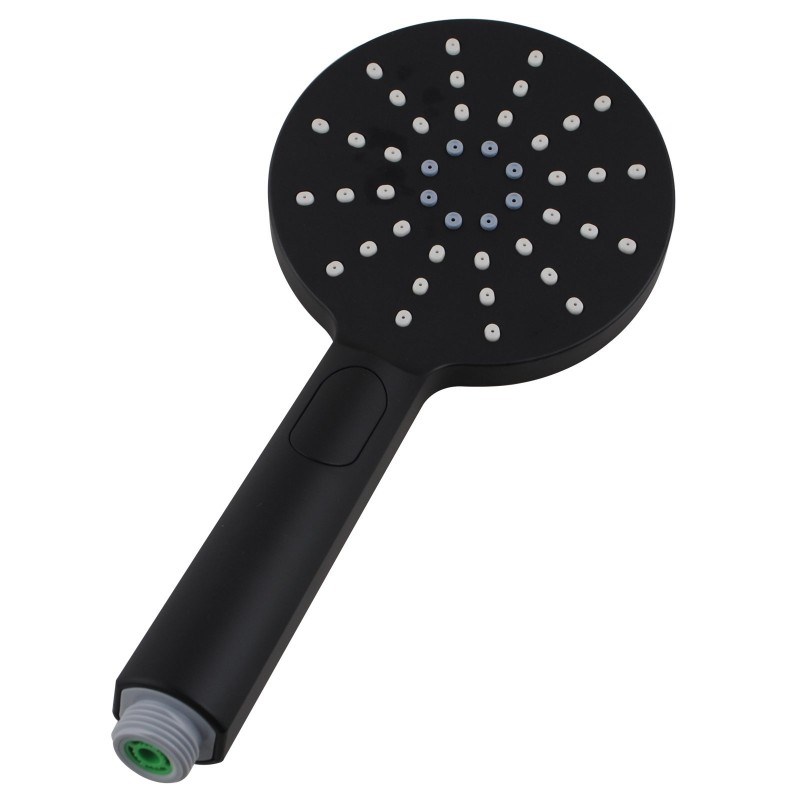 Round 3 Functions Black ABS Handheld Shower