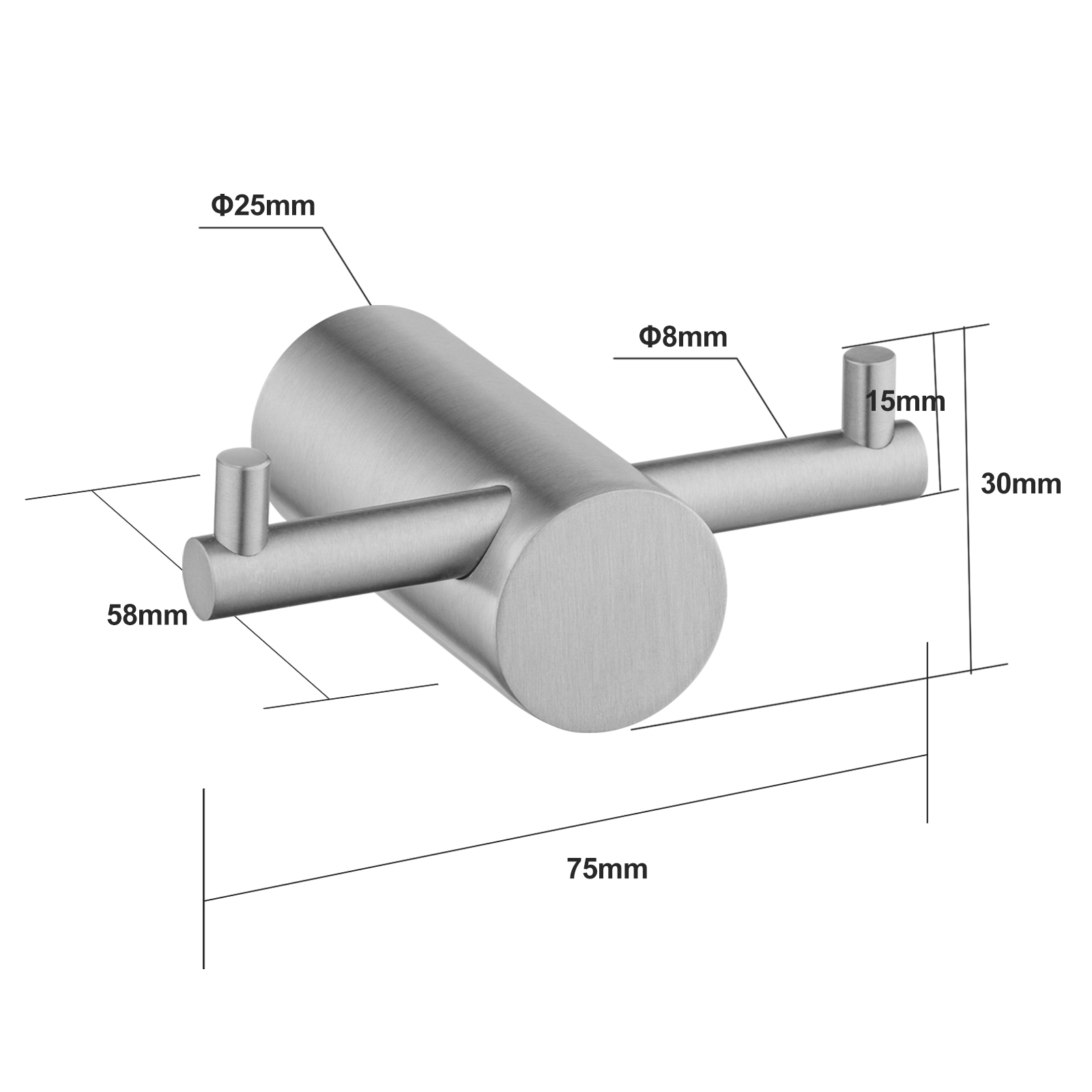 AquaperlaBrushed Nickel Robe Hook