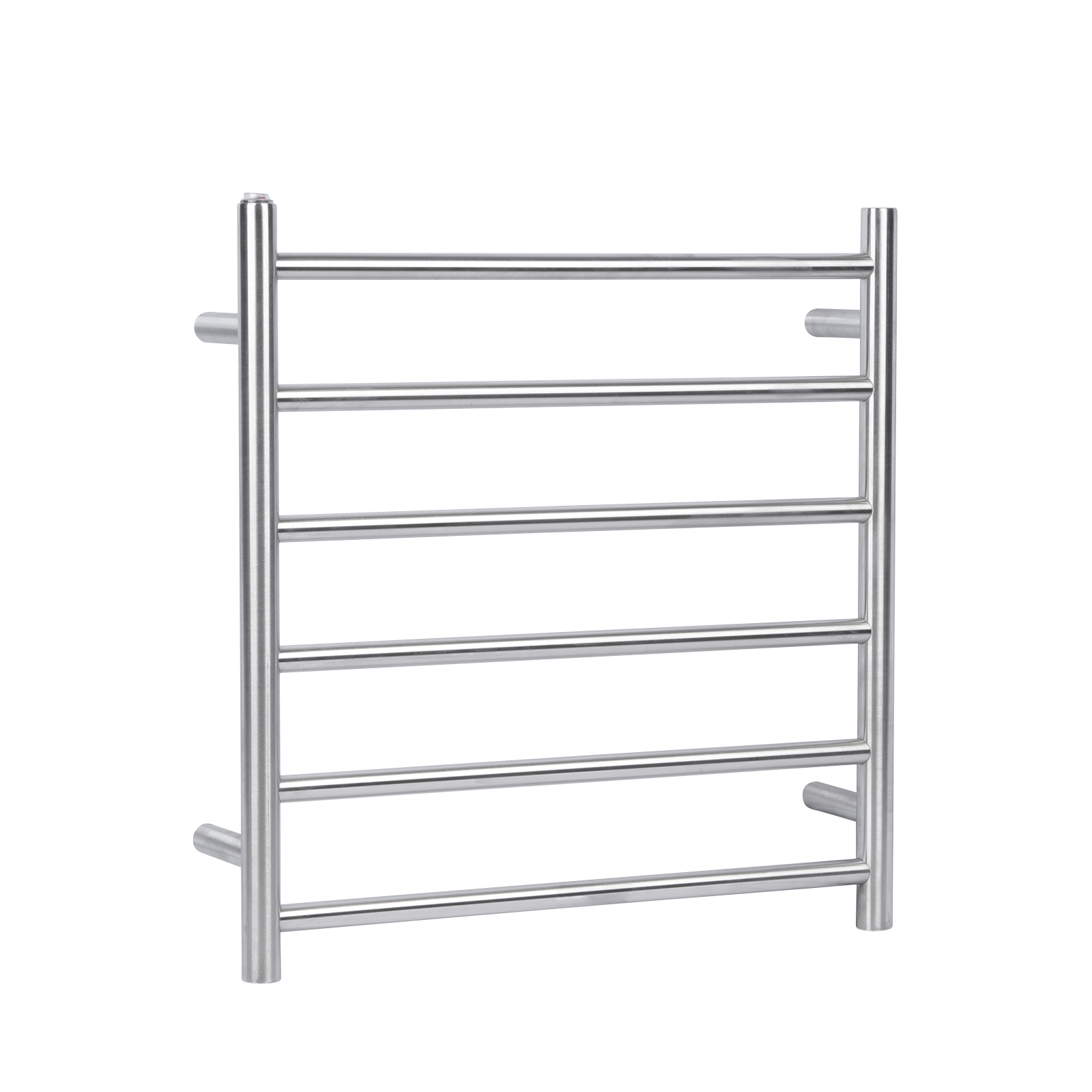 Round Brushed Nickel Electric Heated Towel Rack – 6 Bars