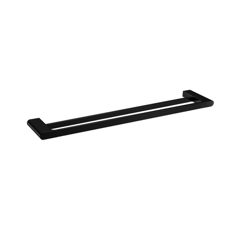 VOG - 600mm Black Double Towel Rail