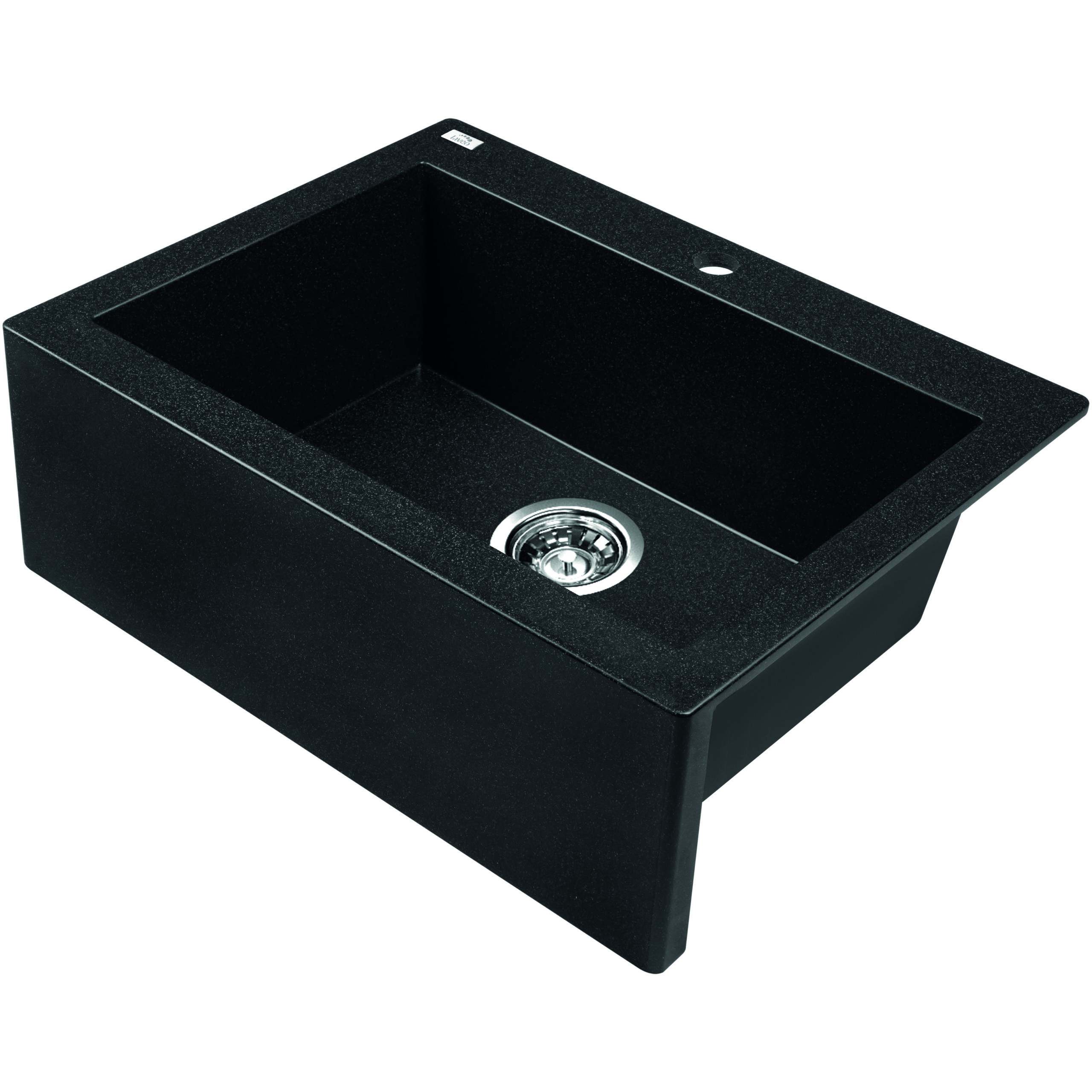 Laveo Komodo Black Granite Single Bowl Stone Kitchen Sink 490*580*220mm(including Space Saving Siphon and Click-clack Plug)