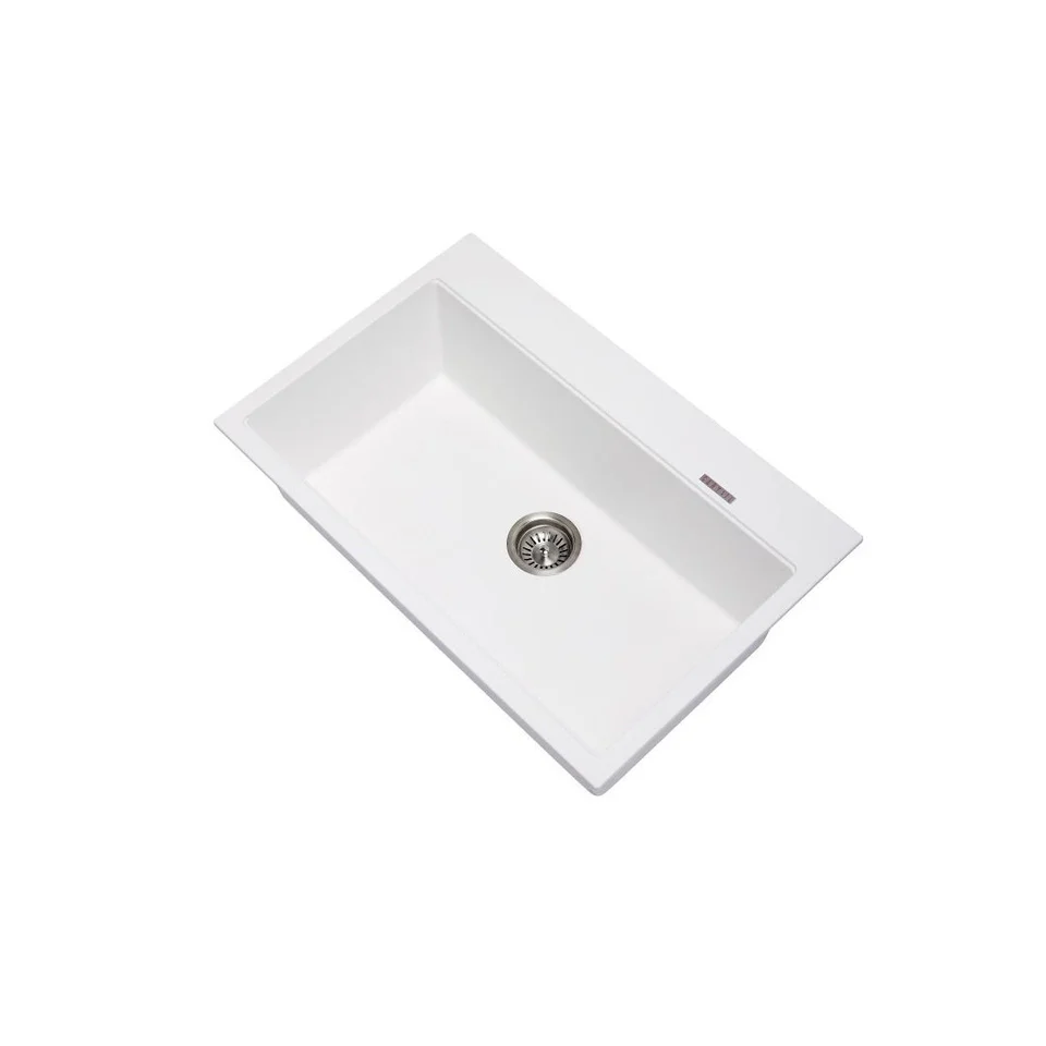 White Carysil Waltz 780 Granite Single Bowl Stone Kitchen Sink 780510220mm