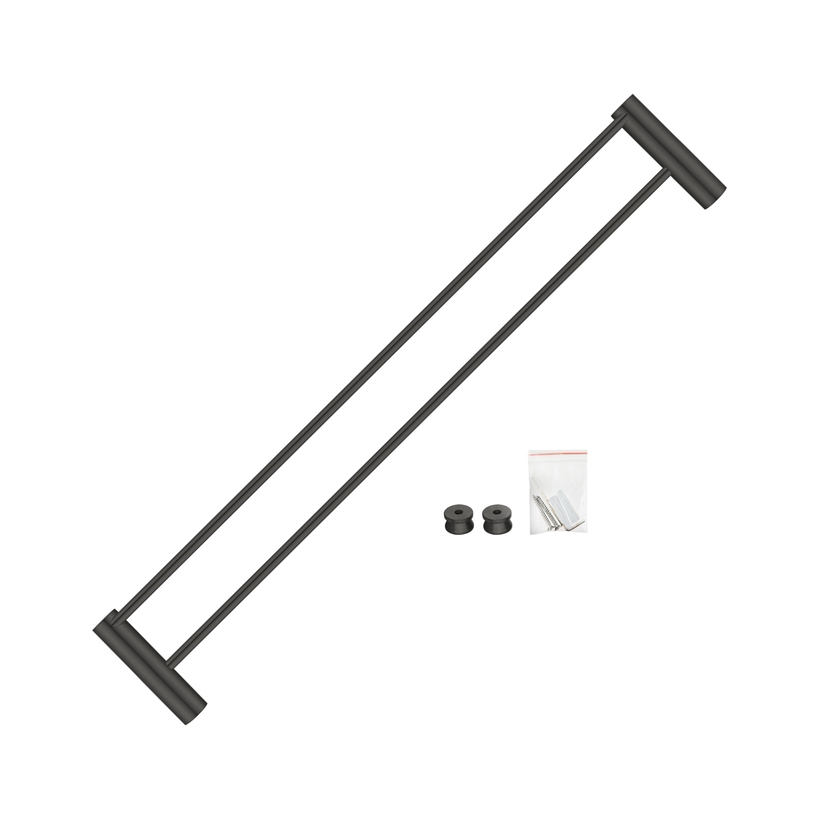 Aquaperla Gun Metal Grey Double Towel Rail 600mm