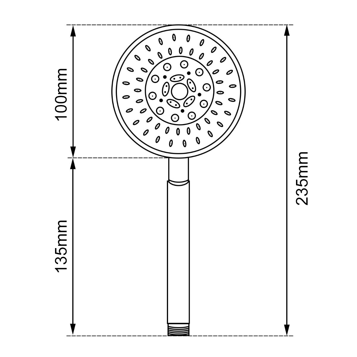 Round 5-Function Chrome ABS Handheld Shower