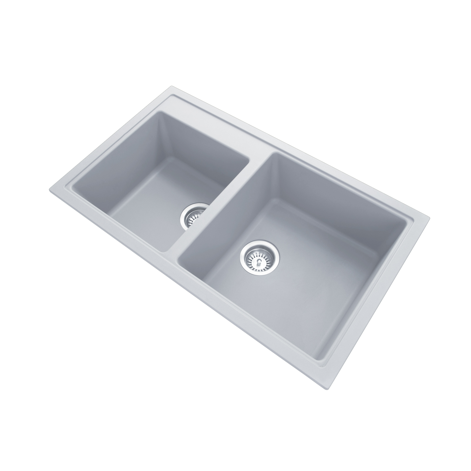 Concrete Grey Carysil Vivaldi N-200 Granite 1 and 3/4 Bowl Stone Kitchen Sink 860500200mm