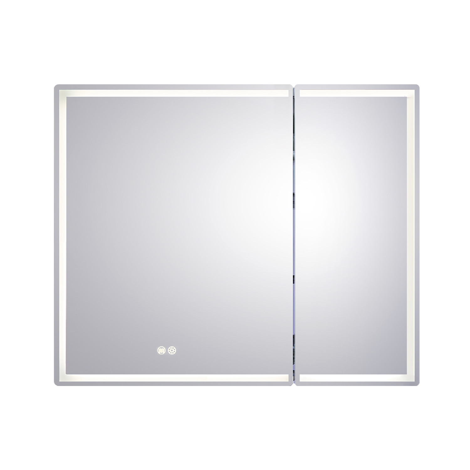 900*720*139mm Silver Brushed Rectangular LED Mirror Shaving Cabinet(Double Doors,Anti-Fogging)