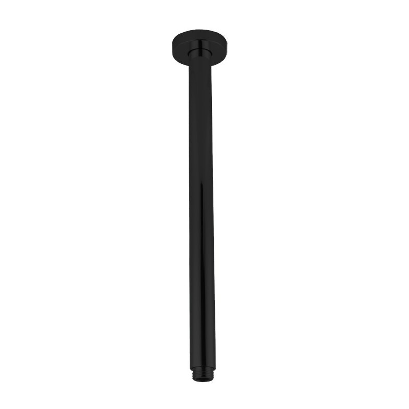 Round Black Ceiling Shower Arm 400 mm