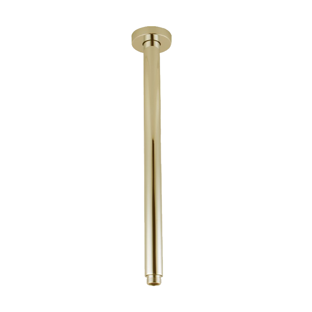 Round Brushed Brass Ceiling Shower Arm 400 mm