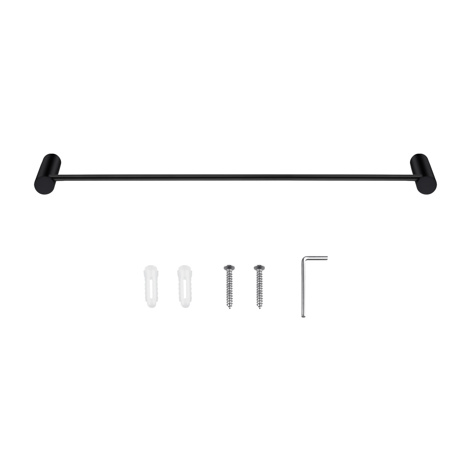 Aquaperla Black Single Towel Rail 600mm