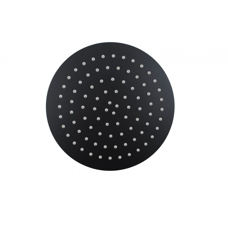 RUSHY Series Matte Black Square Rain Shower Head (0008)