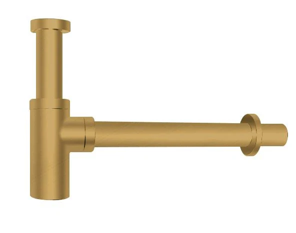 Round Brushed Brass Bottle Trap 32mm