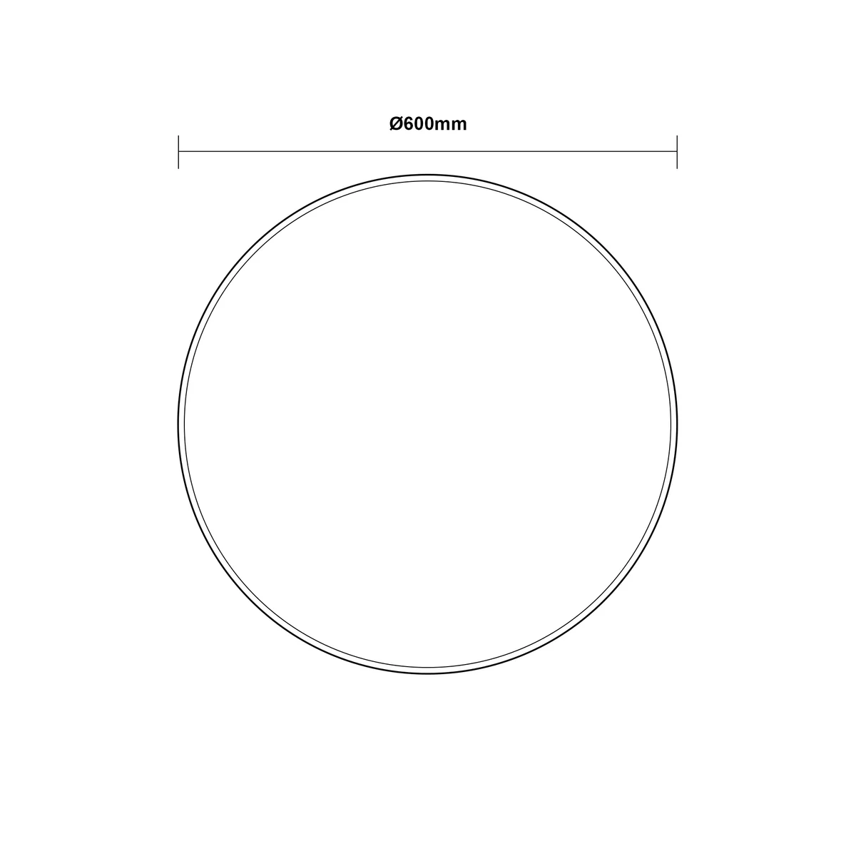 600mm Round 3 Color Lighting Frontlit Acrylic LED Mirror Touch Sensor Switch Defogger Pad Wall Mounted