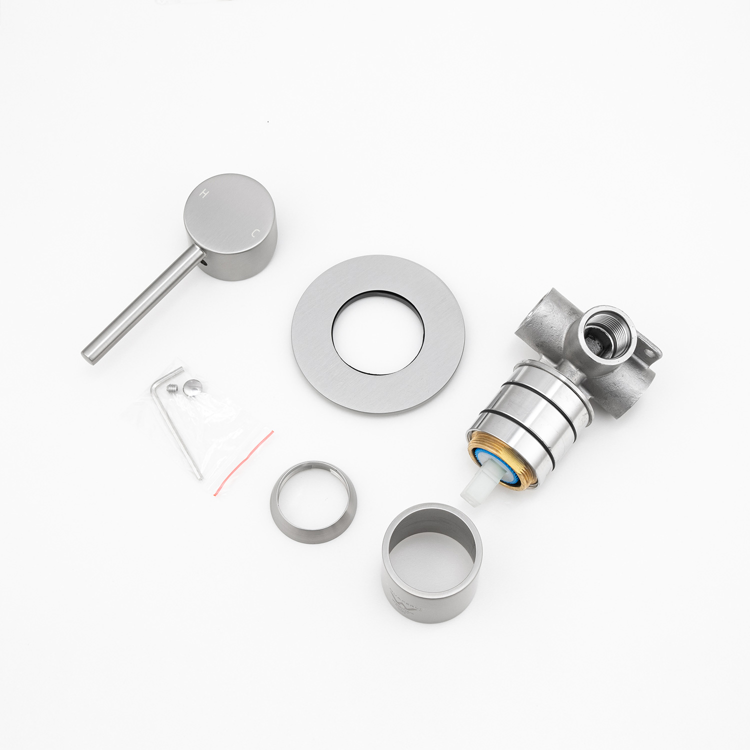 LUCID PIN - Brushed Nickel Wall Mixer