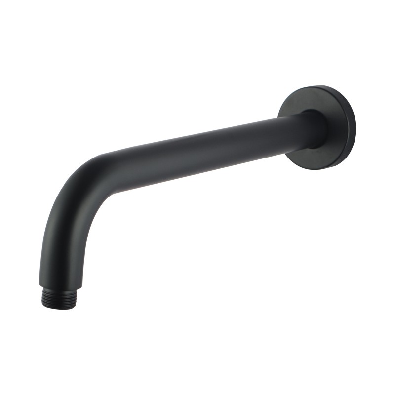 Round Black Wall Straight Shower Arm 400 mm