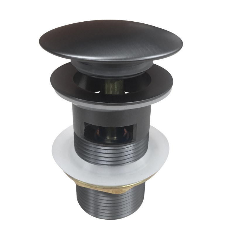 AQ 32/40mm Mushroom Gun Metal Grey Brass Basin Pop Up Waste with Overflow
