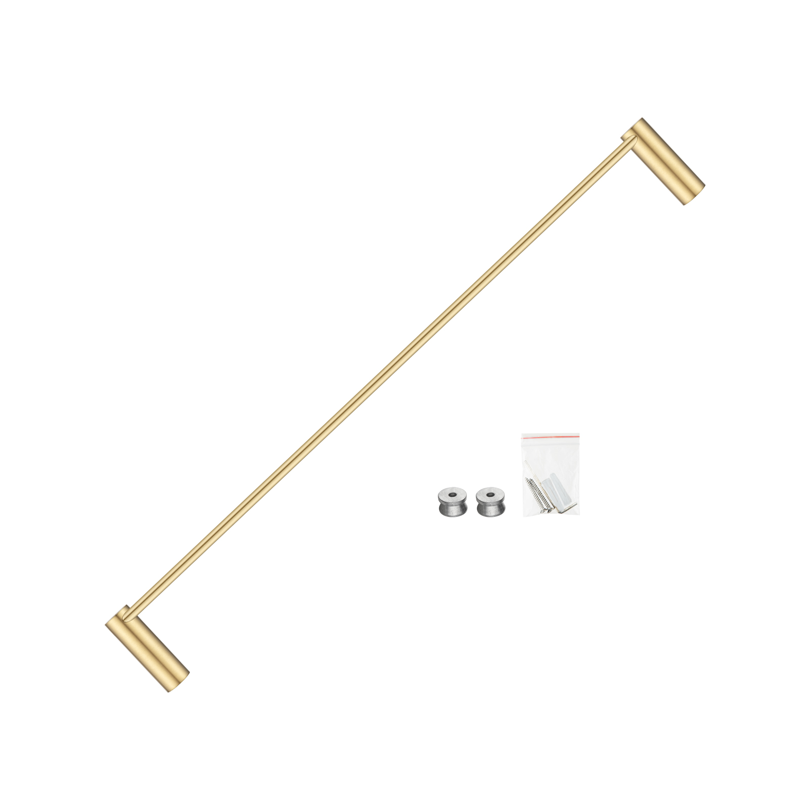 Aquaperla Brushed Brass Single Towel Rail 600mm