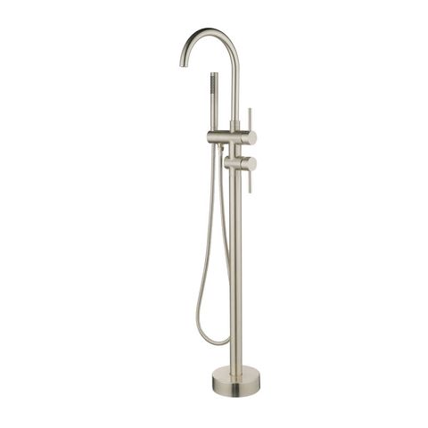 Pavia Brushed Nickel Floor Standing Bath Spout