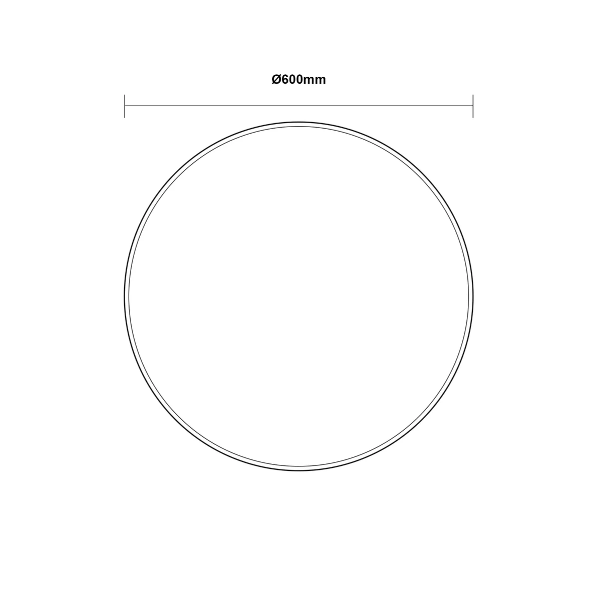 600mm Round 3 Color Lighting Backlit LED Mirror Touch Sensor Switch Defogger Pad Wall Mounted