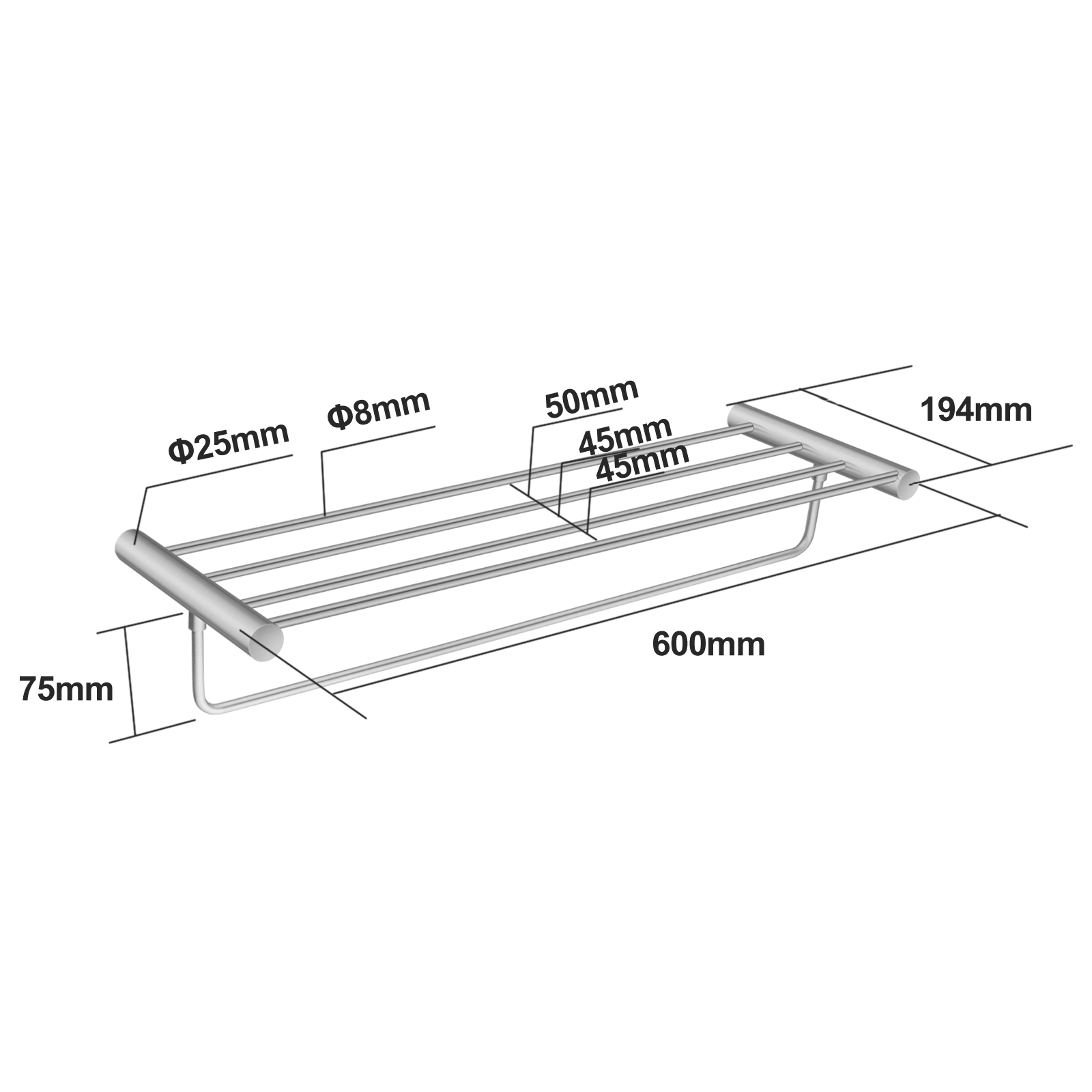 Aquaperla Brushed Nickel Shower Shelf