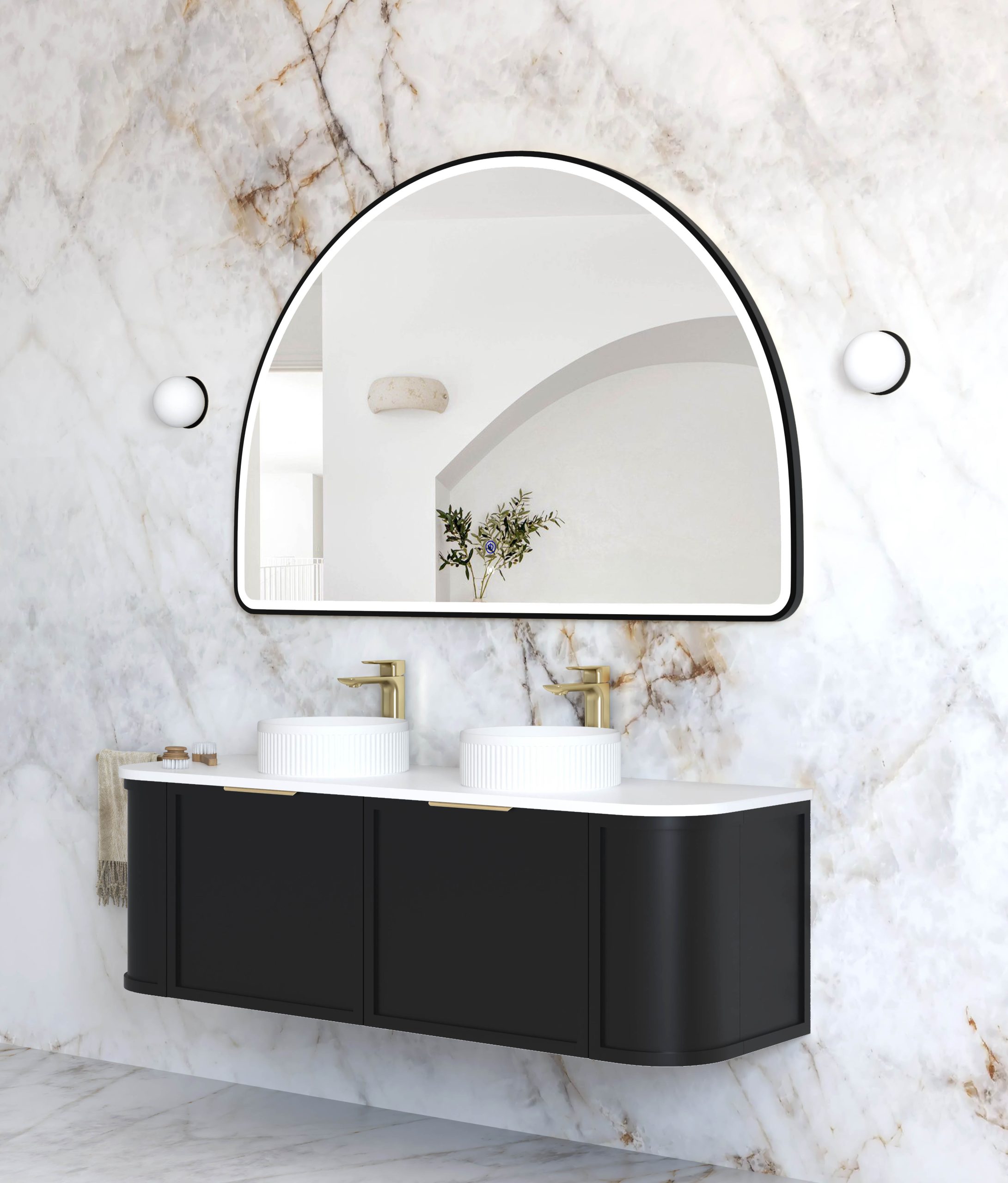 Moonlight Archie Black Metal Frame Mirror