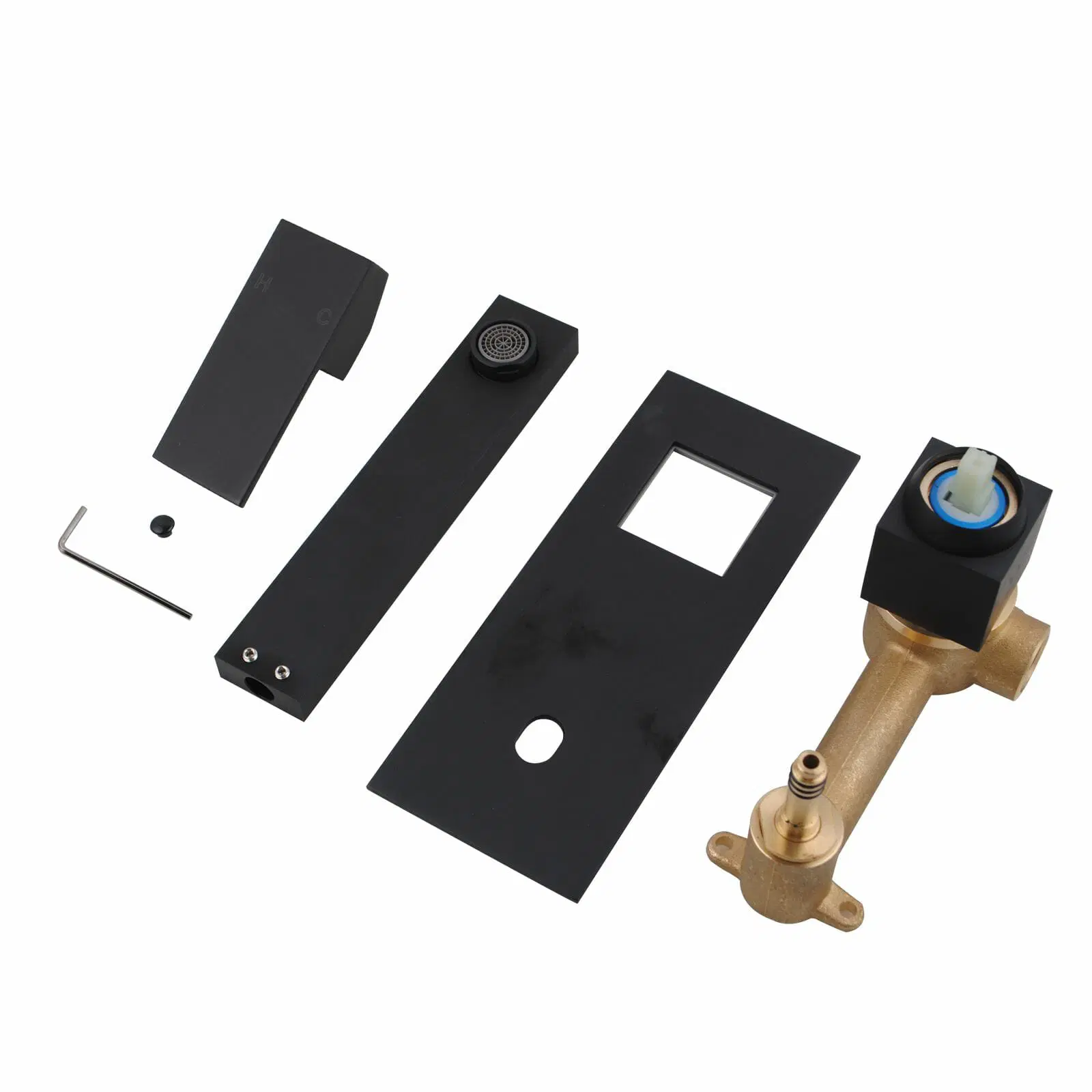 BLAZE Series Black Wall Mixer With Spout(color up)(extension part)