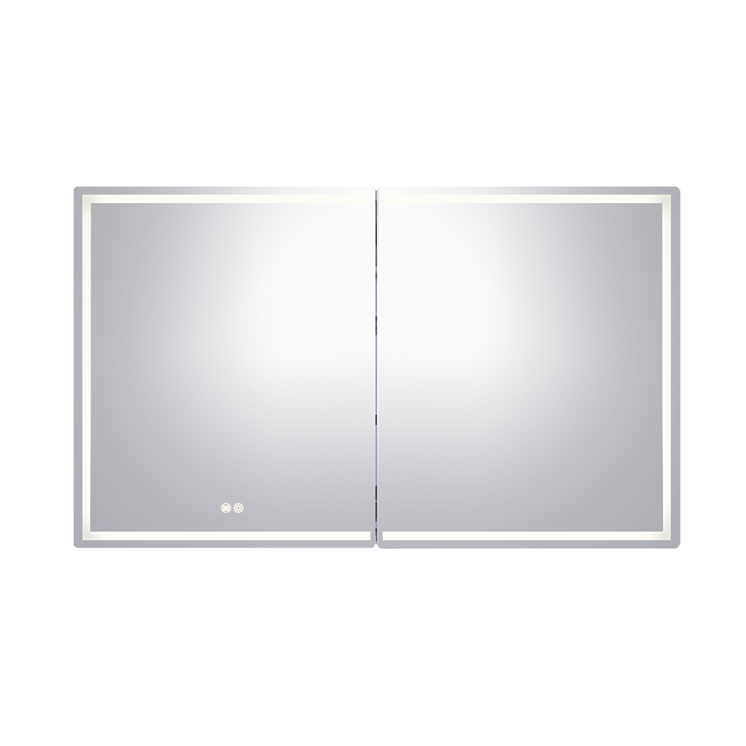 1200*720*139mm Silver Brushed Rectangular LED Mirror Shaving Cabinet(Double Doors,Anti-Fogging)