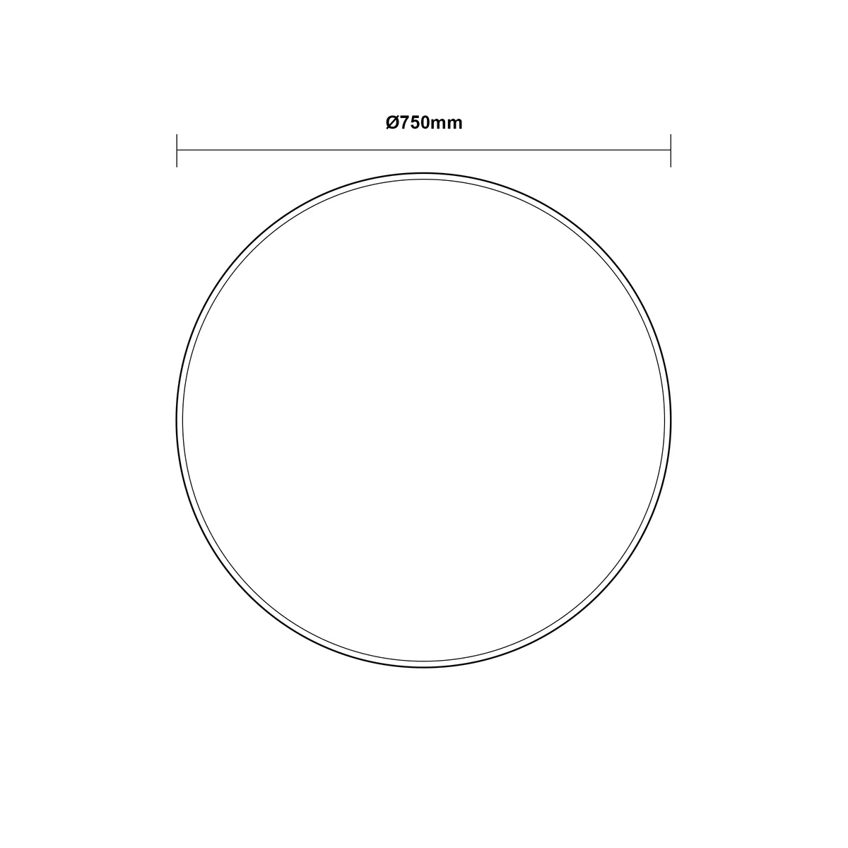 750mm Round 3 Color Lighting Frontlit Acrylic LED Mirror Touch Sensor Switch Defogger Pad Wall Mounted