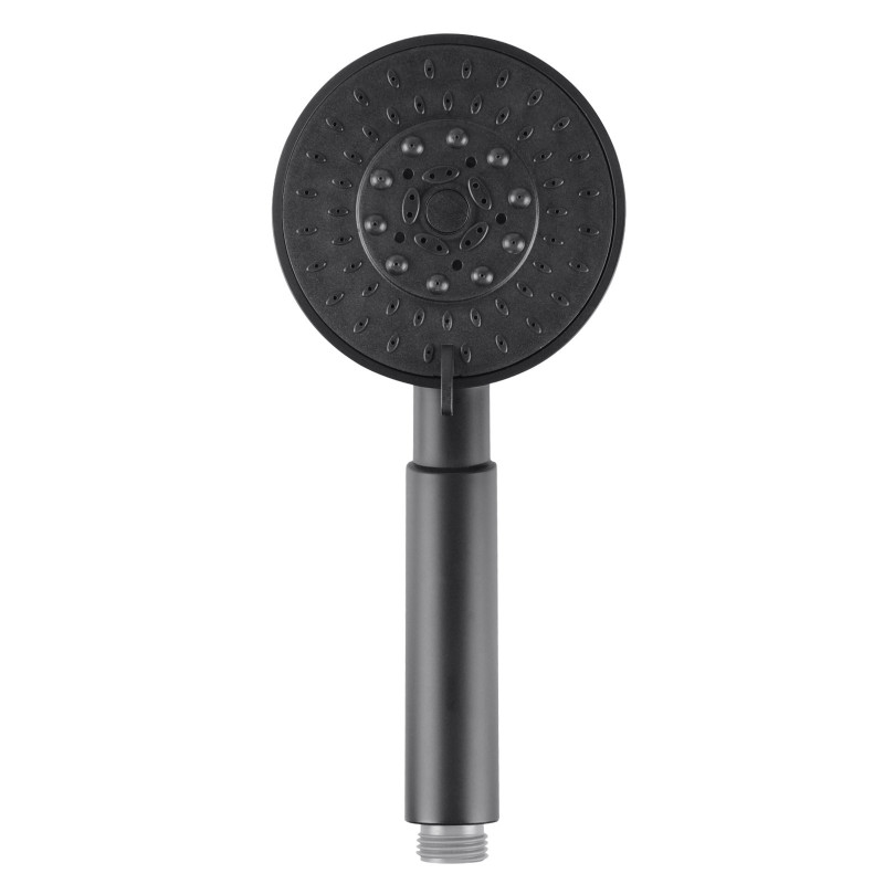 Round 5-Function Black ABS Handheld Shower