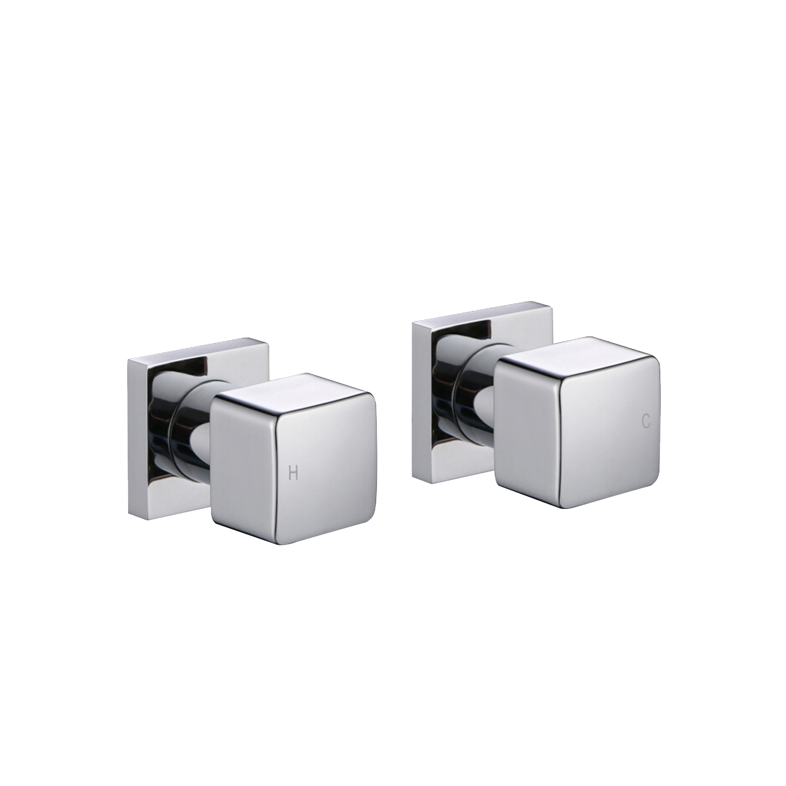 Chrome Cubic Shower Wall Taps