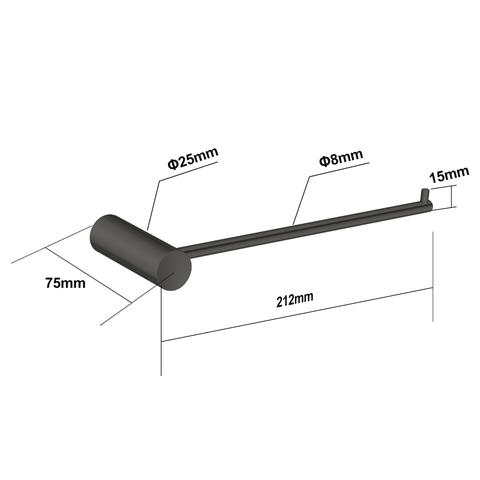 Gun Metal Grey Hand Towel Rail