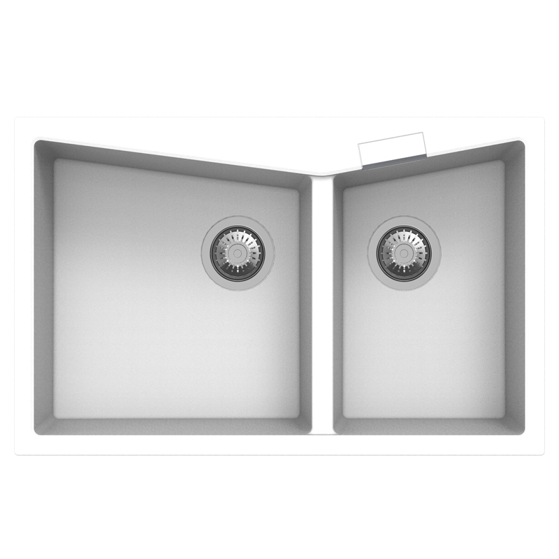 White Carysil CGDB 3220 Double Bowl Stone Kitchen Sink 800*500mm