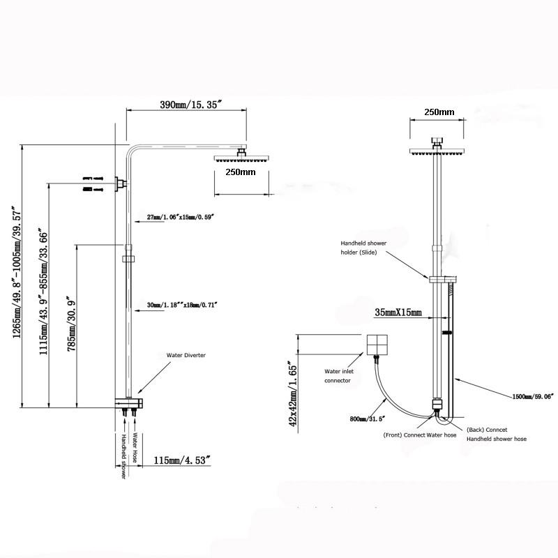 10" Chrome Shower Station