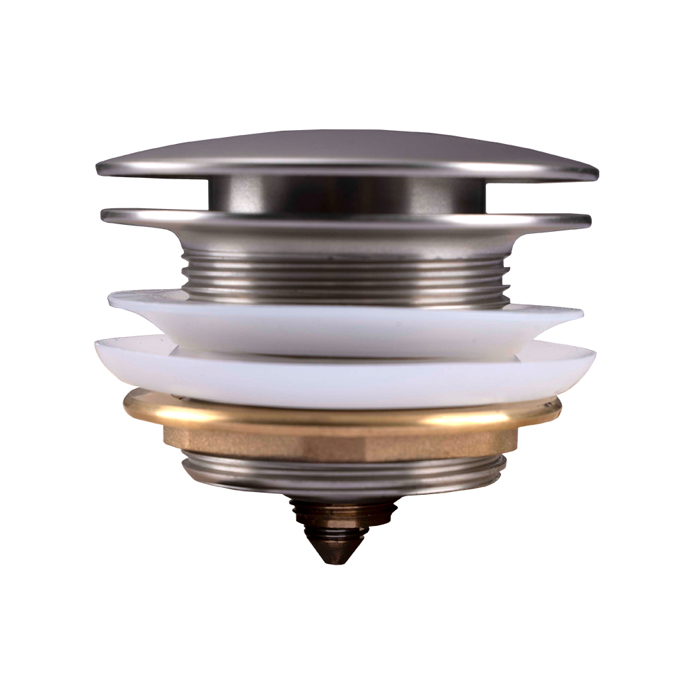 AQ 40mm Mushroom Brushed Nickel Brass Bathtub Pop Up Waste without Overflow
